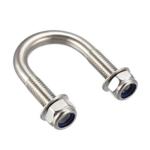 sourcing map 4 Stück U-Bolzen Bügelbolzen Bügelschrauben M8 25mm Innenbreite 52mm Länge 304 Edelstahl mit Muttern Unterlegscheiben von sourcing map