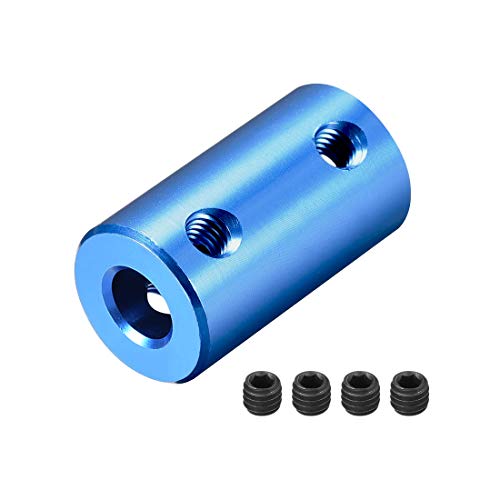 sourcing map 4 Stück Wellenkupplung Verbinder 6mm bis 6mm Bohrung Starrer Kupplungs Stellschraube L25XD14 Aluminiumlegierung Dunkelblau von sourcing map