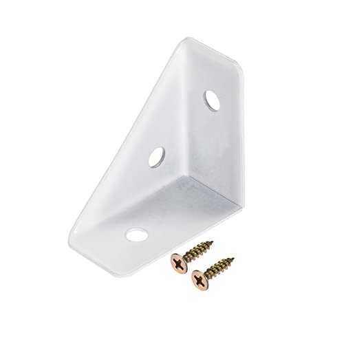 sourcing map 4 Stück Winkel Eckwinkel Weiß 38 mm x 38 mm, 90 Grad Winkelverbinder, kaltgewalzte Stahlstreben Regalhalterung robuste Metallwandhalterungen für Lagerregal, Bücherregal von sourcing map