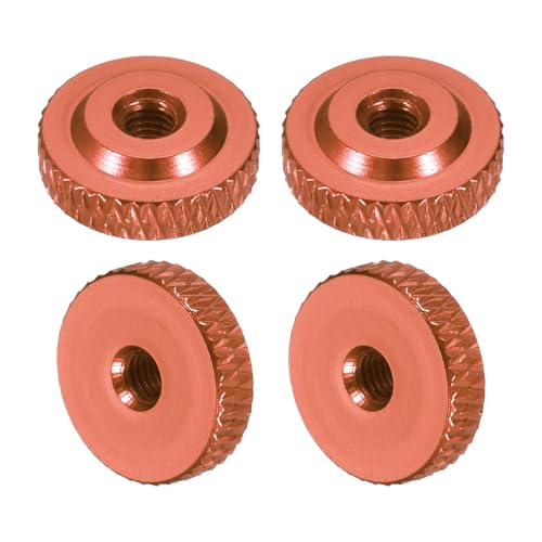 sourcing map 4 Stück gerändelte Rändelmuttern, M3 x 12 mm x 4 mm, weibliche Schulter, Aluminium, flach, Durchgangsloch, Verriegelungsmuttern, Griffknopfverschlüsse für 3D-Drucker-Teile, Maschine, DIY von sourcing map