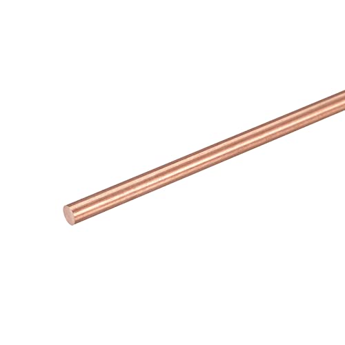 sourcing map 4 mm Durchmesser 300 mm Länge Massivkupfer Rundstab Drehbank Stangenmaterial für Heimwerker Handwerk CNC Schneiden von sourcing map