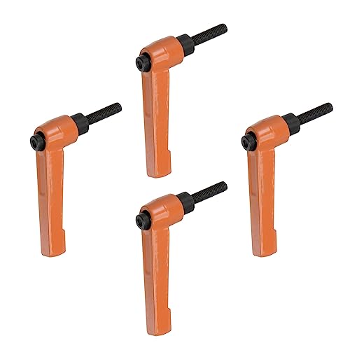 sourcing map 4 verstellbare Klemmhebelgriffe M5 x 25 mm Außengewinde Bolzenknöpfe Drehschraube Verriegelung Schnellspanner Ratsche Druckknopf Griff Orange von sourcing map