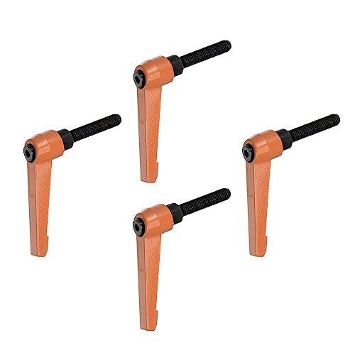 sourcing map 4 verstellbare Klemmhebelgriffe M8 x 30 mm Außengewinde Bolzenknöpfe Drehschraube Verriegelung Schnellspanner Ratsche Druckknopf Griff Orange von sourcing map