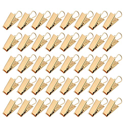 sourcing map 40 Pack Vorhang Clip Haken Set Klemme für Foto Haus Dekoration 1,02"*0,47" Gold von sourcing map