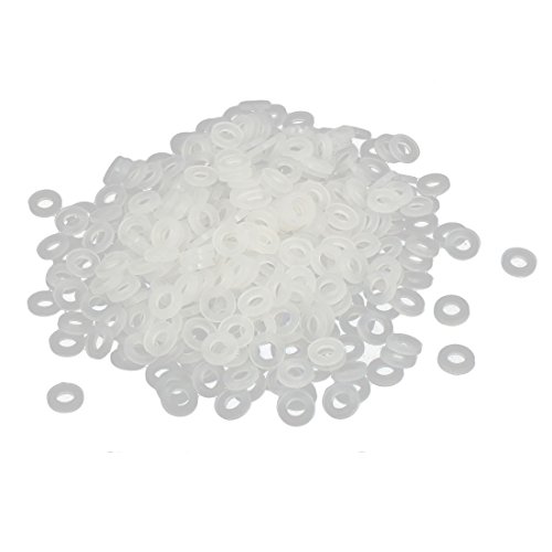 sourcing map 400 Stück Nylon Flache Isolierscheiben Unterlegscheiben Dichtungen Befestigungselement M2.5 x 5mm x 1mm Grau Weiß von uxcell