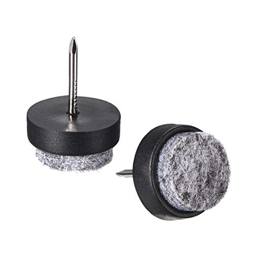 sourcing map 40Stk. Aufnageln Möbel Filzgleiter Stuhl Tischbein Schutz 17mm Durchm. Schwarz von sourcing map