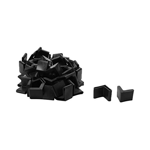 sourcing map 40Stk. Stuhlbeinkappen Filzgleiter Möbel Winkeleisen Fußmatte L-Form Gummi Abdeckung Kappe 30 x 30mm von sourcing map