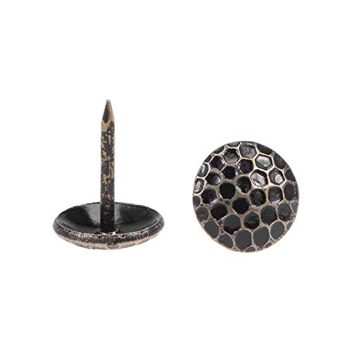 sourcing map 40Stk.Polsternagel 7/16-Zoll Kopfdurchmesser Antik Runde Reißzwecken Bronze von sourcing map