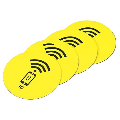 sourcing map 4Pack NFC Marken Aufkleber M1 RFID IC Etikett 13.56MHz für Zugangskontrolle Gelb von sourcing map