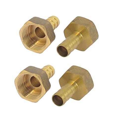 sourcing map 4Stk Schlauchtülle Schlauchanschluss Schlauchverbinder Verbinder Kupplungsstecker 1/2BSP Innengewinde 10mm Durchmesser Messing von uxcell