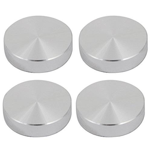 sourcing map 4Stk. 30mmx8mm M8 Tee Tisch Glasplatte Kreis Aluminiumscheibe Adapter Silber Ton von sourcing map