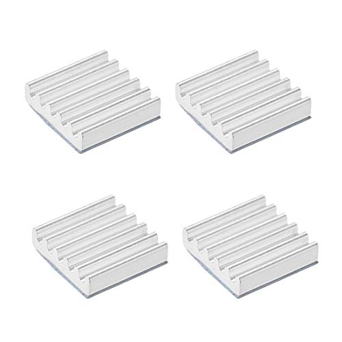sourcing map 4Stk. 3x12x12mm Silber Aluminum Kühlkörper Wärmeleitpadkühler 3D Drucker von sourcing map