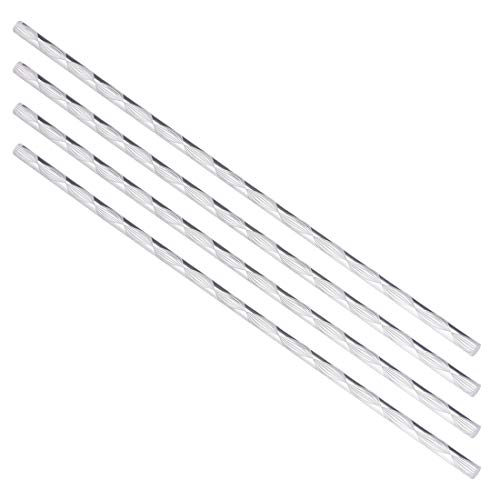 sourcing map 4Stk.6mmx250mm Spirale Weiß Linie Solide Acryl Rund Stab PMMA Stab de von sourcing map