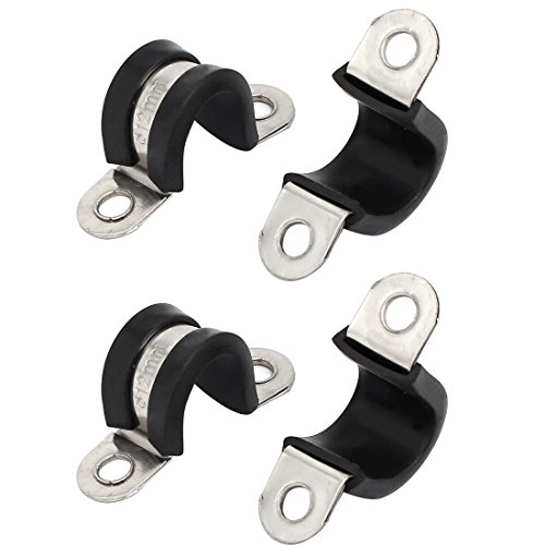 sourcing map 4pcs 12mm Dmr. Gummi ausgekleidet U geformt 304 Edelstahl Rohr Schlauchschelle de von uxcell