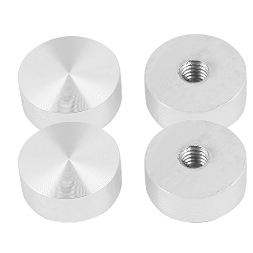 sourcing map 4pcs M6 Gewinde 20mm Dmr Runde Form Aluminium Scheibe Hardware für Glastisch de von sourcing map