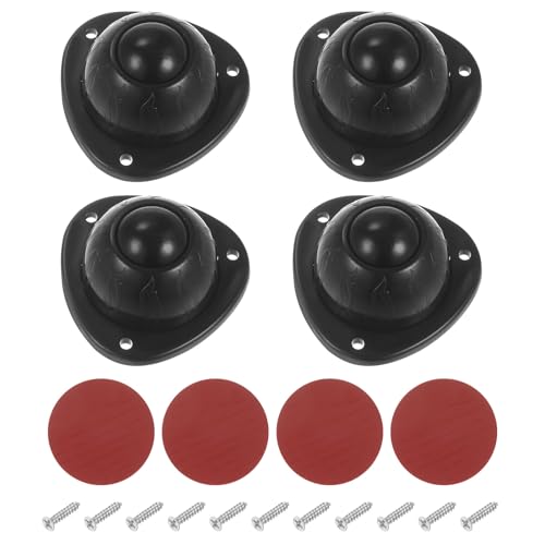 sourcing map 4pcs Selbstklebende Mini-Rollen Universalrad 360° Drehung Nylon-Klebepulley für Küchengeräte Aufbewahrungsboxen Kaffeemaschinen, Schwarz von sourcing map