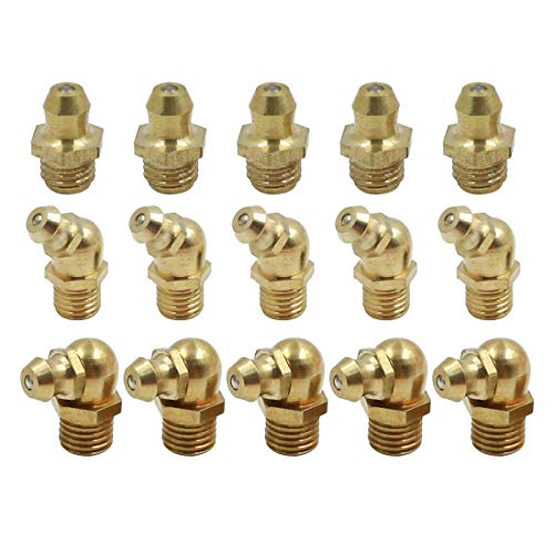 sourcing map 5 Sätze Schmiernippel M8 Messing Fettnippel Gerade 45 90 Grad Winkel Abschmiernippel Fittings Kit für Auto sourcing map 5 Sätze Schmiernippel M8 Messing Fettnippel Gerade 45 90 Grad Winkel Abschmiernippel Fittings Kit für Auto von X AUTOHAUX