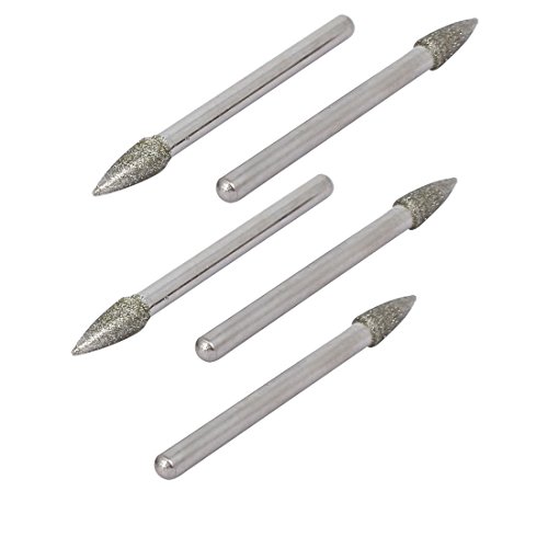 sourcing map 5 Stück 3mm 1/8" Schaft 4mm Dmr. Kegel Kopf Schleifen montiert Punkte Bit DE de von uxcell