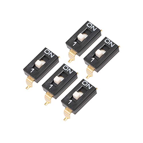 sourcing map 5 Stück DIP-Schalter 1 Bit für Leiterplatten-SMD-Typ schwarz von sourcing map