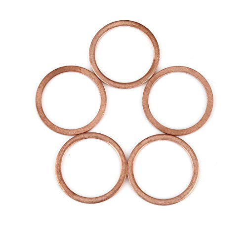 5pcs Copper Washer Flat Sealing Gasket Ring Spacer for Car 22 x 27 x 1.5mm von X AUTOHAUX