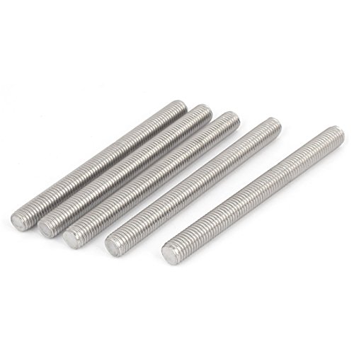 sourcing map 5 Stück Gewindestangen M12x130mm Edelstahl 304 Gewindestift Metrischem Vollgewinde Bar Gewindestäbe für Befestigung CNC-Werkzeugmaschinen 3D-Drucker Industrie Geräte von sourcing map
