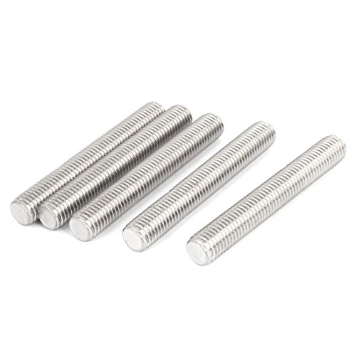 sourcing map 5 Stück Gewindestangen M14x100mm Edelstahl 304 Gewindestift Metrischem Vollgewinde Bar Gewindestäbe für Befestigung CNC-Werkzeugmaschinen 3D-Drucker Industrie Geräte von sourcing map