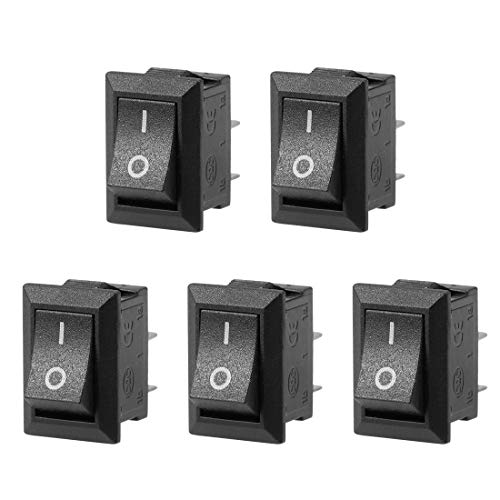 sourcing map 5 Stück KCD11 AC 125V/6A 250V/3A SPST 2 Klemmen 2 Positionen An/Aus Boot Wippschalter Schwarz sourcing map 5 Stück KCD11 AC 125V/6A 250V/3A SPST 2 Klemmen 2 Positionen An/Aus Boot Wippschalter Schwarz von sourcing map