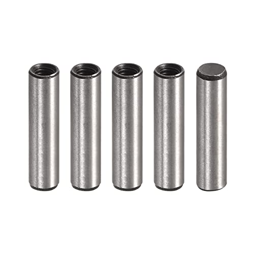 sourcing map 5 Stück M4 Innengewinde Dübelstift 6x25mm Anfasen Flacher Kohlenstoffstahl Zylindrischer Stift Bett Bücherregal Metall Geräte Industriestifte von sourcing map