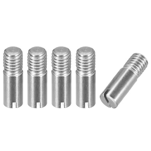 sourcing map 5 Stück M8 x 25mm geschlitzter Zylinderstift aus 304 Edelstahl mit Außengewinde zur Positionierung von Möbeln und Schränken von sourcing map