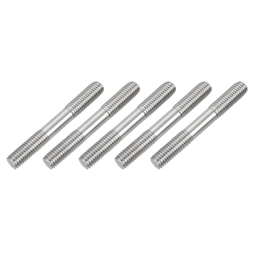 sourcing map 5 Stück M8 x 60 mm 304 Edelstahl Doppelend-Gewindebolzen für Hauswartung von sourcing map