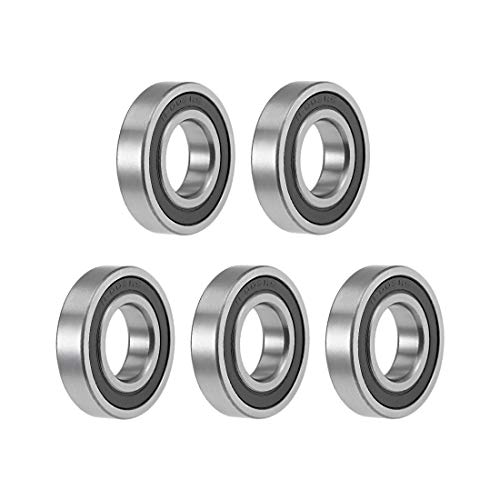 sourcing map 5 Stück 16002-2RS Kugellager Rillenkugellager Doppelt Abgedichteter Chromstahl Z2 Lager 17mm X 35mm X 8mm von sourcing map