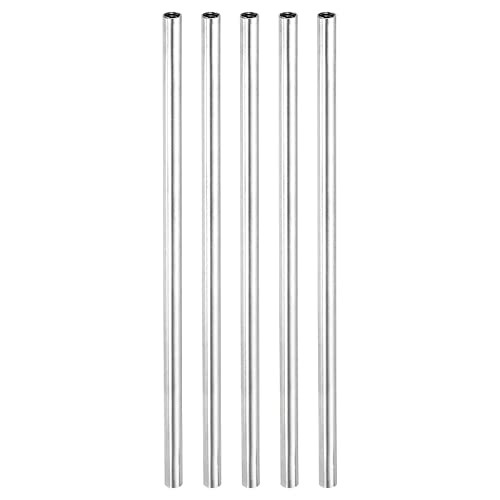 sourcing map 5 Stück Runde Kupplung Mutter M4x0.7mm Innengewinde 130mm Gewinde Rund Hülse Verbinder Stange Bolzen Rohrmutter Hardware Befestigung Silber von sourcing map