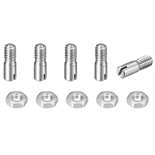 sourcing map 5 Stück Schlitzzylindrischer Stift, M2,5 x 6 mm, 304 Edelstahl, Dübel, Außengewinde, Positionierstift, Schlitzschraube mit Mutter für Schrankmöbelinstallation (GB878) von sourcing map