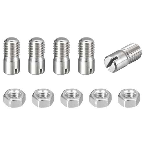 sourcing map 5 Stück Schlitzzylindrischer Stift, M8 x 14 mm, 304 Edelstahl, Dübel, Außengewinde, Positionierstift, Schlitzschraube mit Mutter für Schrankmöbelinstallation (GB878) von sourcing map