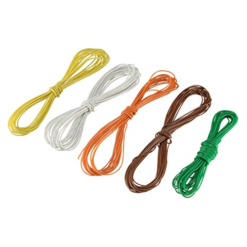 sourcing map 5 Stück Wickeldraht Verzinnter Kupferdraht PCB Drähte Kabel P/N DM-30-1000 30 AWG 3 Meter Länge für elektronischen Test von sourcing map