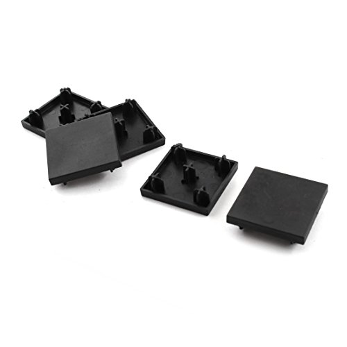 sourcing map 5 Stück schwarze quadratische Extrusions-Endkappenabdeckung für 40 mm x 40 mm T-Nut-Aluminiumprofil von uxcell