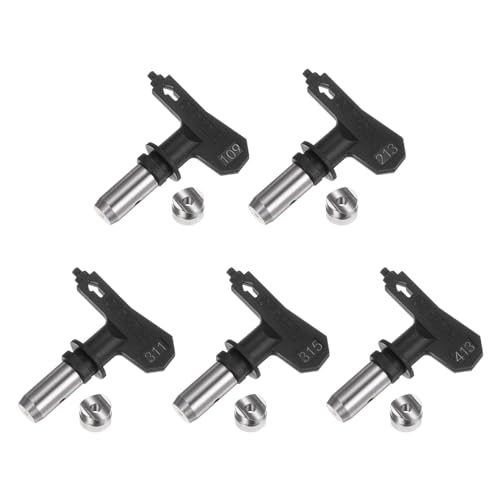 sourcing map 5 Stück verschiedene Größen umkehrbare Spritzdüsen für Airless-Spritzgerät 109, 213, 311, 315, 413 Farbspritzdüsen Spitzen Spritzgerät Ersatzteile, Schwarz sourcing map 5 Stück verschiedene Größen umkehrbare Spritzdüsen für Airless-Spritzgerät 109, 213, 311, 315, 413 Farbspritzdüsen Spitzen Spritzgerät Ersatzteile, Schwarz von sourcing map