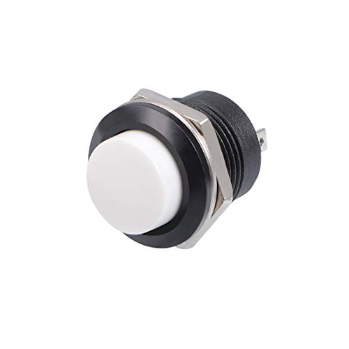sourcing map 5 Stücke 16mm Weiß Momentan Druckschalter Runde Taste R13-507 SPST 1 NO 1 NC DE de von sourcing map