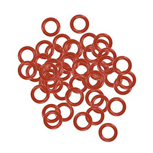 sourcing map 50 Stk. Silikon O Ring VMQ Dichtung 7,5 mm Außen 4,5 mm Innen 1,5 mm Breite Rot von sourcing map