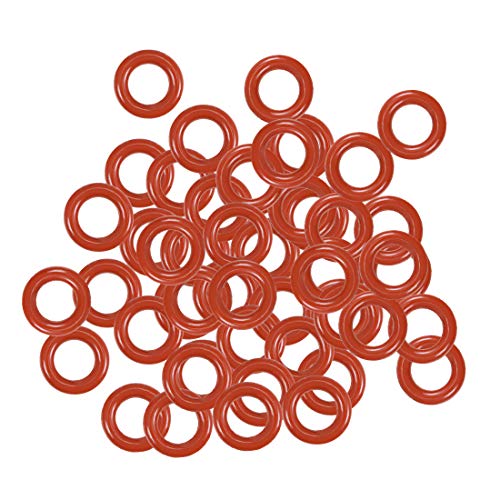 sourcing map 50 Stk. Silikon O Ring VMQ Dichtung 7 mm Außen 4 mm Innen 1,5 mm Breite Rot von sourcing map