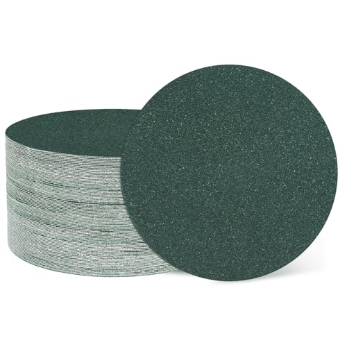 sourcing map 50 Stück 152 mm Schleifscheibe, Körnung 60, Klett-Schleifpapier, Exzenterschleifer-Pads für Holzbearbeitung, Metall, Steinschleifen und Polieren, Grün von sourcing map