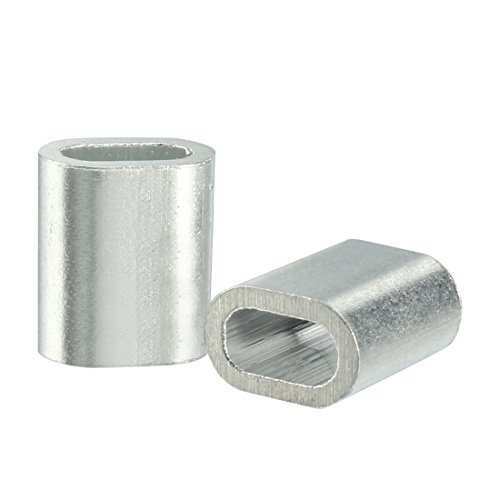 sourcing map 50 Stück 1mm (0.039") Kabel Drahtseil Aluminium Ärmel Fitting Crimpen Schlaufe DE de von sourcing map