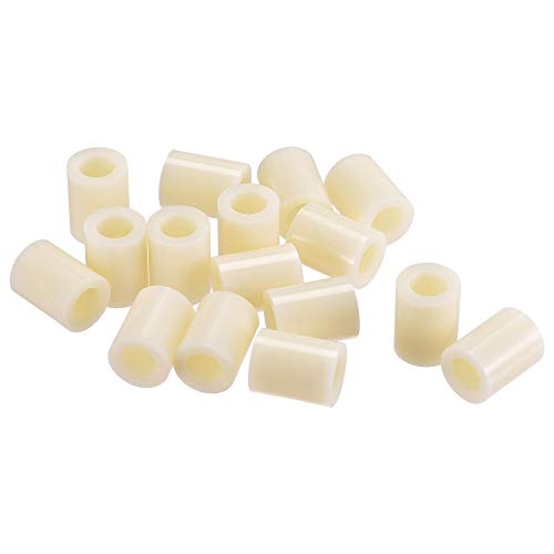 sourcing map 50 Stück ABS Runde Distanzscheibe Innendurchm. 8.2 mm Außendurchm. 14 mm Länge 18 mm Kunststoff Abstandshalter für 3D Drucker, TV Wandmontage Steckdose Beige von sourcing map