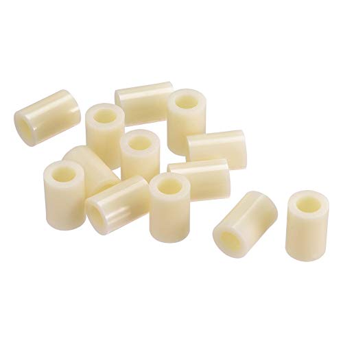 sourcing map 50 Stück ABS Runde Distanzscheibe Innendurchm. 8.2 mm Außendurchm. 14 mm Länge 20 mm Kunststoff Abstandshalter für 3D Drucker, TV Wandmontage Steckdose Beige von sourcing map