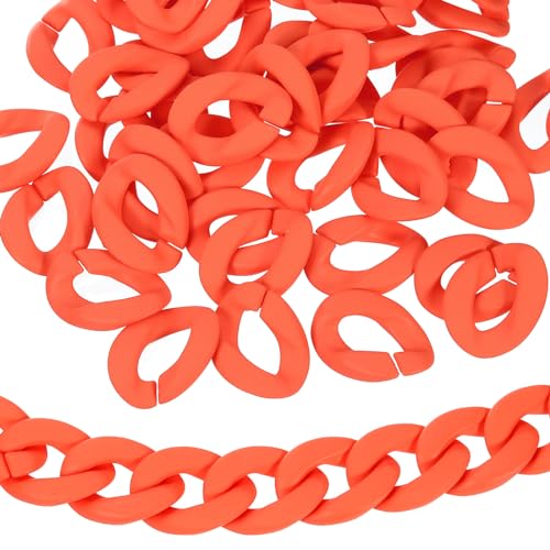 sourcing map 50 Stück Acryl Verbindungsringe, 39mm Kunststoff Schnellverbinder C-Clips Haken für Handtaschenketten, DIY Schmuckherstellung, Orange von sourcing map