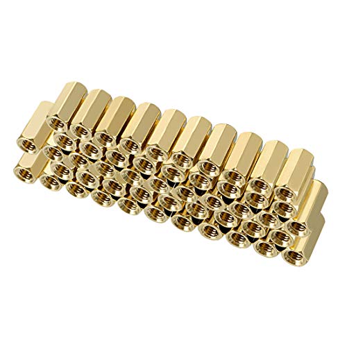 sourcing map 50 Stück Gerade Messing PCB Innengewinde Hex Abstandshalter M3x5x10mm de von sourcing map