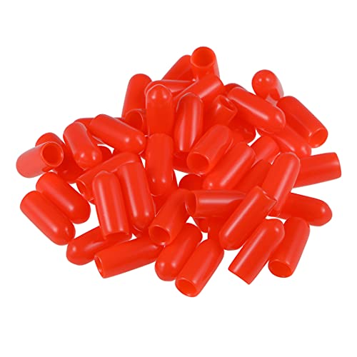 sourcing map 50 Stück Gummi Endkappen 4,5mm Innendurchm. Gummikappen Runde Schutzkappen Gummi Abdeckung Stopfen Möbelgleiter Bolzen Gewindeschutz für Schrauben Rohr Stuhlbeine, Rot von sourcing map