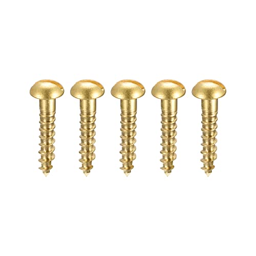 sourcing map 50 Stück Schlitz Rundkopf Holzschrauben M3 x 16mm Messing Blechschraube Halbrundkopf Linsenkopfschrauben von sourcing map