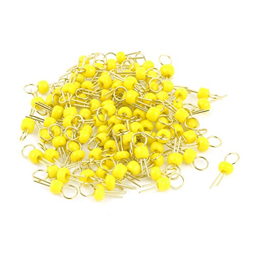 sourcing map 50 pcs gelb Keramik Bead Ring Kopf Gold Ton Kupfer PCB Test-Pin de von uxcell