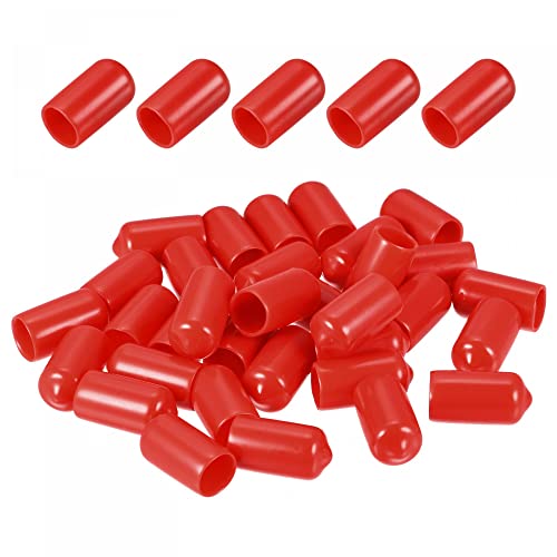 sourcing map 50Pack 10mm Schützer Gummi Endkappen Abdeckung für Schraube Möbel Rohr Rot von sourcing map